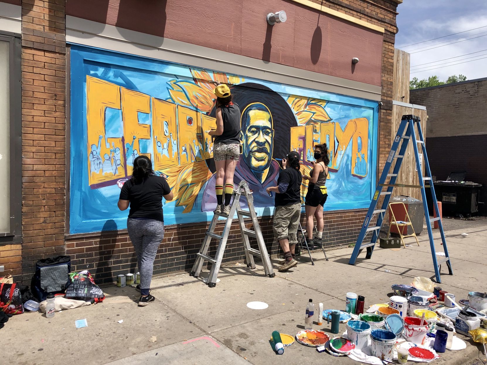George Floyd memorial gathering in Minneapolis